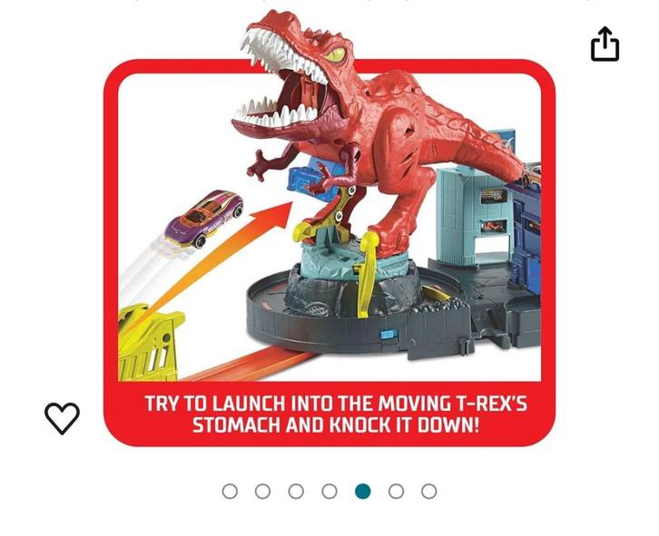 HotWheels T-rex speelset, Kinderen en Baby's, Speelgoed | Racebanen, Zo goed als nieuw, Onderdelen, Handmatig, Hot Wheels, Ophalen of Verzenden