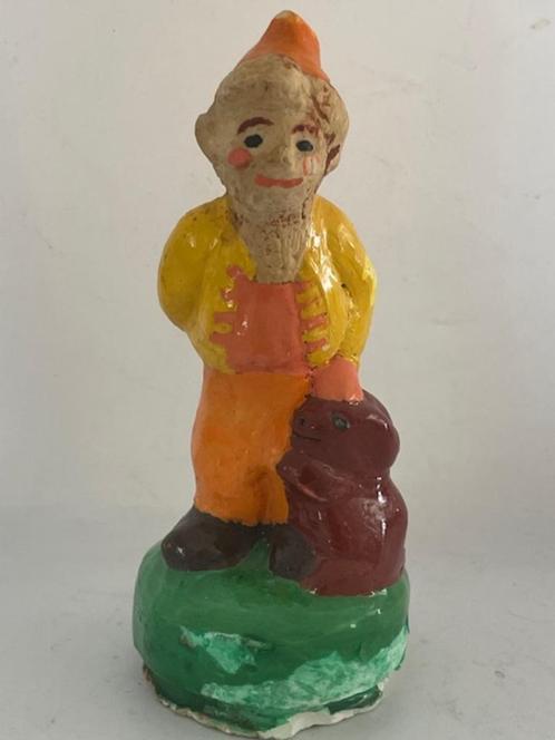 Vintage beeldje kabouter. Miniatuur tuinkabouter gips., Verzamelen, Beelden en Beeldjes, Gebruikt, Fantasy, Ophalen
