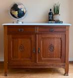 Antiek dressoir met marmer blad, Huis en Inrichting, Kasten | Dressoirs, Ophalen, Zo goed als nieuw, 25 tot 50 cm