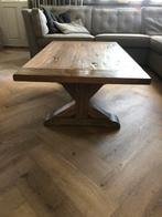 Salontafel oud eiken met kruispoot, Ophalen, Gebruikt, 100 tot 150 cm, Eikenhout