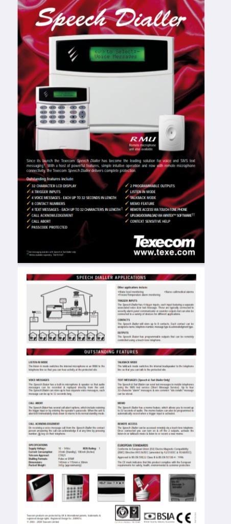 Texecom Spraak kiezer GGA0001, Doe-het-zelf en Verbouw, Alarmsystemen, Nieuw, Overige typen, Overige soorten, Alarmoproep bij centrale