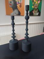 2 zwarte kandelaars van Light and living, Ophalen, Zo goed als nieuw, Metaal, 25 tot 50 cm