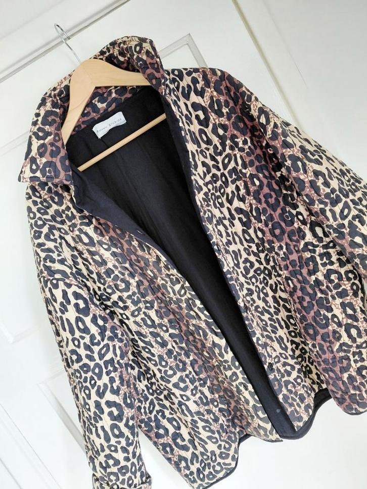 Royale Rough Studio leopard jas L NW250,-, Kleding | Dames, Jassen | Winter, Zo goed als nieuw, Maat 42/44 (L), Beige, Ophalen of Verzenden