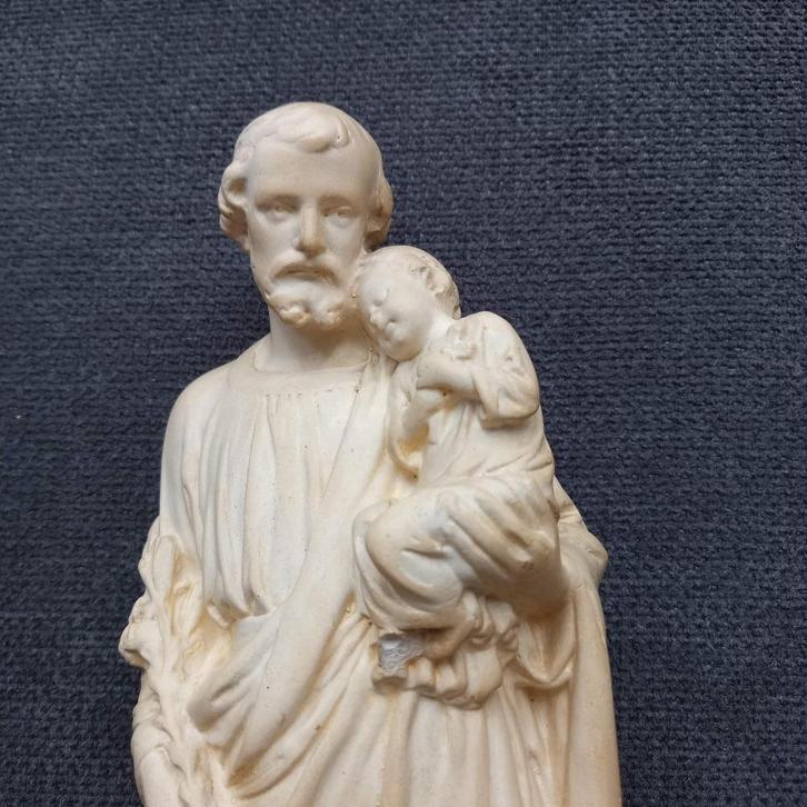 Beeld Sint Josef met kind Jezus, 31 cm hoog, Antiek en Kunst, Antiek | Religie, Ophalen