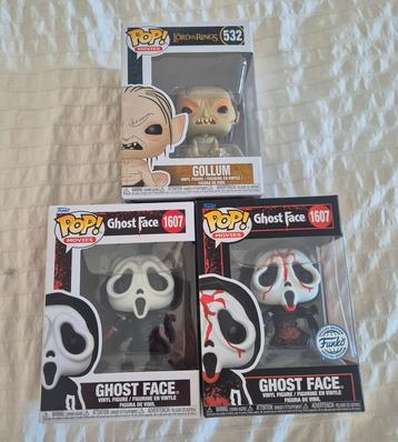 Funko Pop Ghostface Scream set  + gratis Gollum beschikbaar voor biedingen