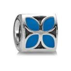 Pandora zilveren bedel blauw bloemen, 1 bedel, Ophalen of Verzenden, Zilver, Pandora