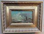 Schilderij Rob Hofman - molen aan het water, Antiek en Kunst, Kunst | Schilderijen | Klassiek, Ophalen