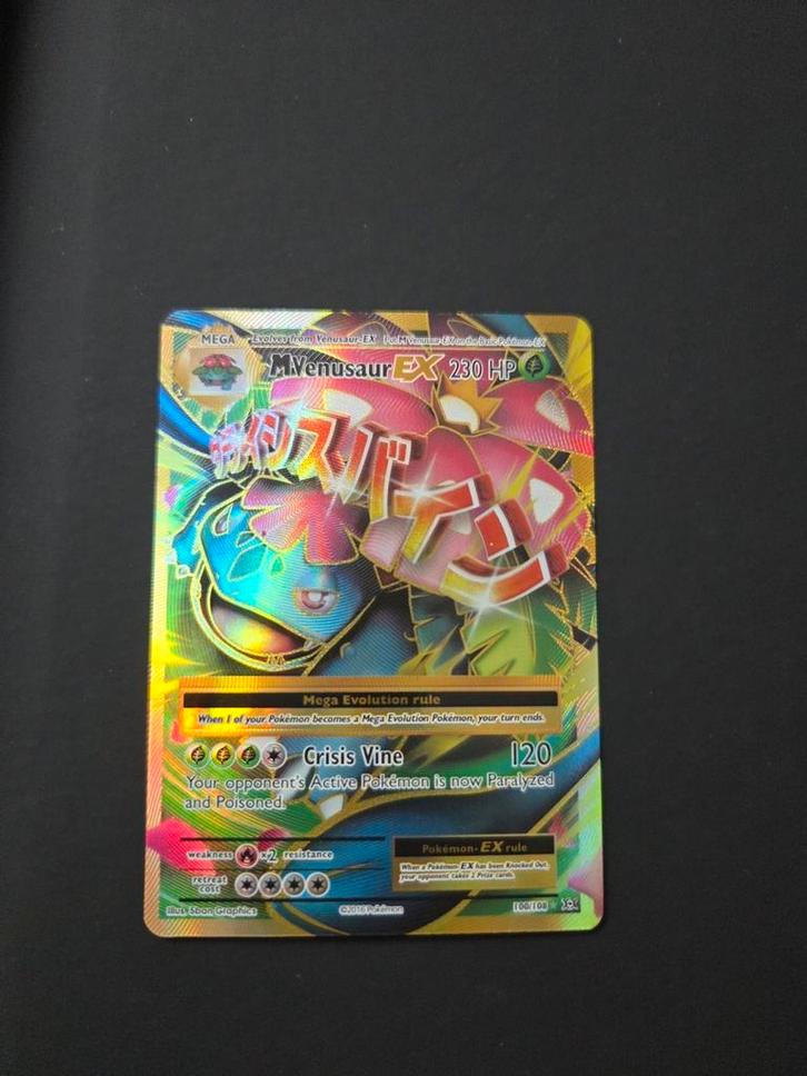 Mega Venusaur EX 100/108 Pokemon Evolutions full art, Hobby en Vrije tijd, Verzamelkaartspellen | Pokémon, Zo goed als nieuw, Booster