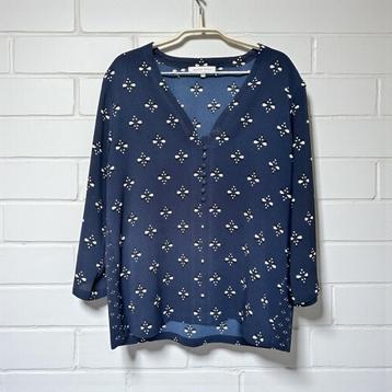 Second Female Blouse Maat S Donkerblauw Print Sanja beschikbaar voor biedingen