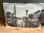 Canvas schilderij Rode fiets in Amsterdam, Huis en Inrichting, Ophalen, Oorspronkelijke maker, Nieuw, Schilderij
