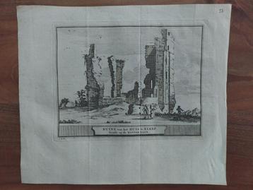 27 / Ruin Huis te Kleef op Kleverlaan Originele gravure 1736 beschikbaar voor biedingen