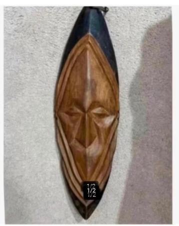 Hand gemaakt masker, hout, Afrika, 45 cm, bijz. gezicht beschikbaar voor biedingen