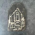 Eddy Sikma kerk geschilderd op leisteen dakpan, Antiek en Kunst, Ophalen of Verzenden