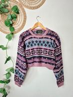 Upcycled cropped vintage trui L, Vintage Upcycling, Ophalen of Verzenden, Zo goed als nieuw, Maat 42/44 (L)