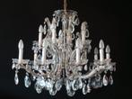 Grote mariatheresia kroonluchter hangt vol kristallen pegels, Huis en Inrichting, Lampen | Kroonluchters, Ophalen, Gebruikt