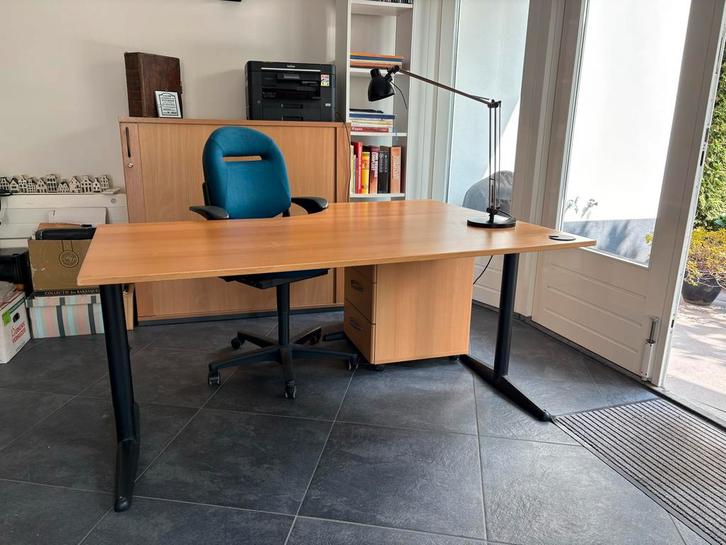 Bureau met Ladekast, Huis en Inrichting, Bureaus, Gebruikt, Bureau, Ophalen