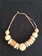 Korte houten ketting voor de natuurlijke uitstraling, Ophalen of Verzenden, Gebruikt, Bruin, Overige materialen