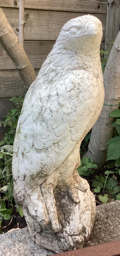 Tuinbeeld steen Havik / Arend, Tuin en Terras, Tuinbeelden, Gebruikt, Dierenbeeld, Steen, Ophalen