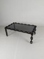 Vintage Brutalist Zwart IJzeren Ketting Salontafel met Origi, Ophalen