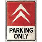 Citroen parking only relief reclamebord van metaal wandbord, Verzamelen, Ophalen of Verzenden, Nieuw, Auto's