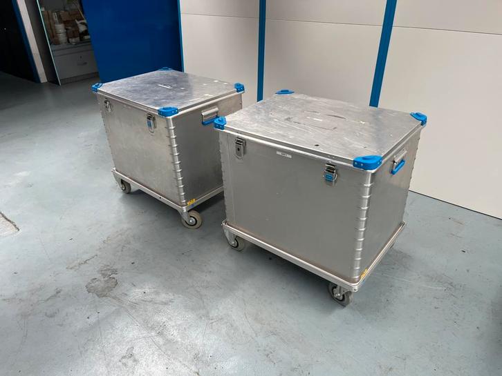 2x Zarges kist met eronder demontabele transportkar uitwisse, Doe-het-zelf en Verbouw, Transportwagens, Gebruikt, Transportkar