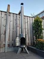 RVS Terraskachel Tuinhaard uit een 50L bierfust, Tuin en Terras, Terrasverwarmers, Ophalen of Verzenden, Nieuw, Vloer