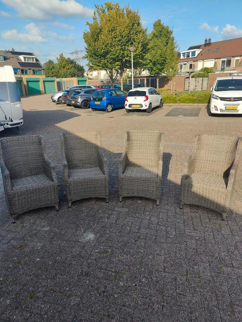AVH tuinstoelen incl. bijpassende zit- & rugkussen, Tuin en Terras, Tuinsets en Loungesets, Gebruikt, Tuinset, Wicker, 4 zitplaatsen
