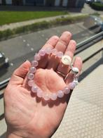 Rozenkwarts armband met aura coating, Ophalen of Verzenden, Nieuw