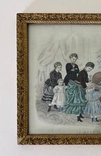 Lithografie La Mode Illustrée vrouwen en kinderen, Antiek en Kunst, Ophalen of Verzenden