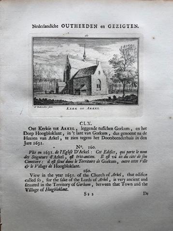 160 / Arkel de Kerk Kopergravure 1732 beschikbaar voor biedingen