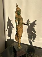 Thaise, bronzen, groen gepatineerde en vergulde teppanom., Ophalen of Verzenden