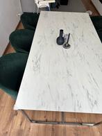 Moderne Eettafel met Marmerlook, Huis en Inrichting, Tafels | Eettafels, Ophalen, 200 cm of meer, 50 tot 100 cm, Zo goed als nieuw