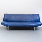 1x Leolux Tango 3 zits bank Blauw leder 203-223 cm, Huis en Inrichting, Ophalen of Verzenden, Zo goed als nieuw