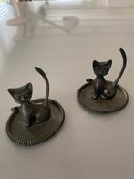 Retro schaaltje /sieraden schaaltje kat,metaal, 2 st €10, Ophalen