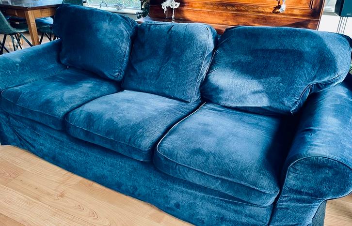 Ektorp 3/zits bank Ikea, (konings)blauw, Huis en Inrichting, Banken | Bankstellen, Gebruikt, Rechte bank, Driepersoons, 200 tot 250 cm