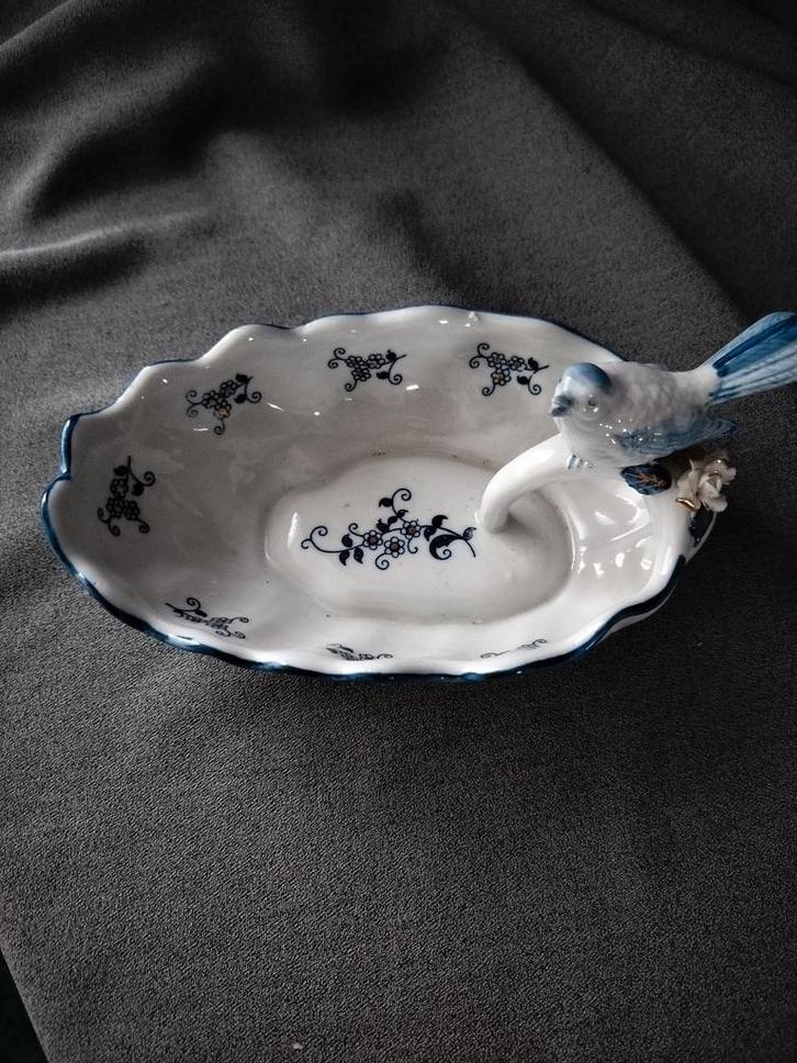 Vintage Zeepbakje met Vogel Decoratie, Antiek en Kunst, Antiek | Keramiek en Aardewerk, Ophalen of Verzenden