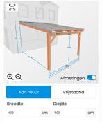 Douglas Houten Terrasoverkapping 4x5m, Ophalen, Gebruikt, Veranda