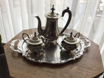 Antieke  Thee of koffieset  Barokstijl met dienblad . beschikbaar voor biedingen