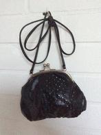 Avondtasje met beugel, Ophalen of Verzenden, Zo goed als nieuw, Zwart, Avondtasje