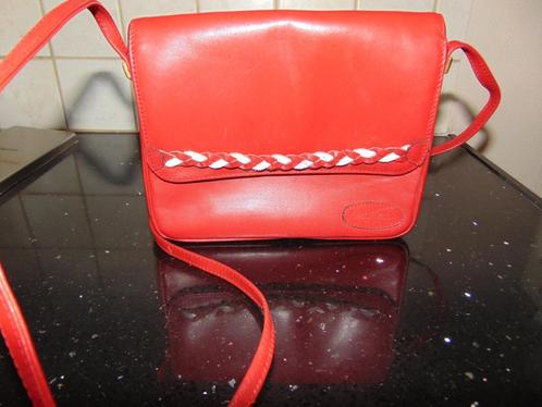 Vintage handtas Louis Bernard Paris, Sieraden, Tassen en Uiterlijk, Tassen | Damestassen, Gebruikt, Handtas, Rood, Ophalen of Verzenden