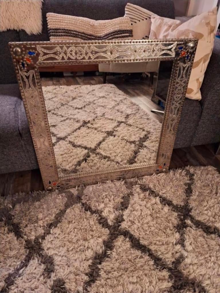 Mooie Ikea spiegel Grimo (70 cm x 70 cm), Ophalen, Vierkant, Zo goed als nieuw, Minder dan 100 cm