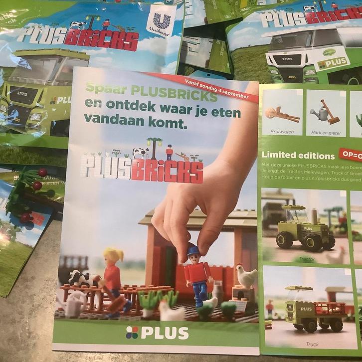 Complete set Plus Bricks, boerderij, soort Lego, Verzamelen, Supermarktacties, Plus, Ophalen of Verzenden