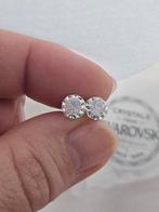 Echt zilveren oorknopjes met roze Swarovski kristal, Sieraden, Tassen en Uiterlijk, Oorbellen, Met kristal, Nieuw, Ophalen of Verzenden