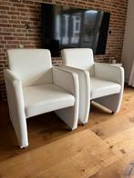 Twee kunstlederen fauteuils, Huis en Inrichting, Fauteuils, Ophalen, Zo goed als nieuw, 75 tot 100 cm, 50 tot 75 cm
