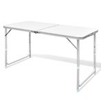 Campingtafel inklapbaar en verstelbaar 120x60 cm aluminium, Caravans en Kamperen, Kampeeraccessoires, Nieuw