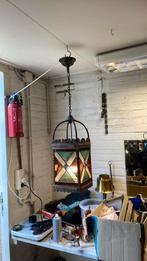 Zeer fraaie antieke glas in lood hanglamp, Antiek en Kunst, Ophalen