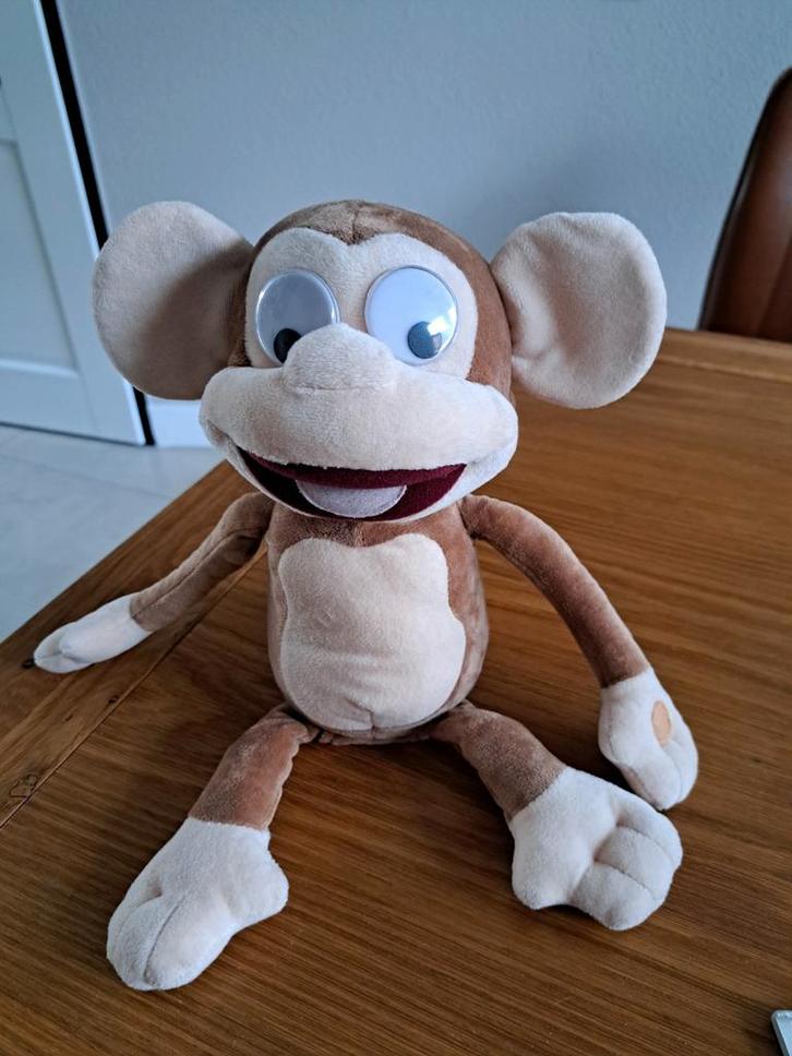 Z.g.a.n. geweldig leuke bewegende lachende aap, Kinderen en Baby's, Speelgoed | Knuffels en Pluche, Zo goed als nieuw, Overige typen