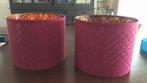 2 diep roze-  goud kleurige lampenkappen ikea doorsnee 44 cm, Huis en Inrichting, Lampen | Lampenkappen, Ophalen, Overige kleuren