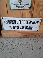 Oud emaille bord lift, Antiek en Kunst, Ophalen