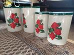 Vintage Opbergblikken met Rozen - Set van 4, Ophalen, Gebruikt